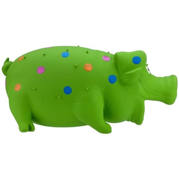 Pigglesworth Latex Squeaky Dog Toy, Green - Picture 5 of 6